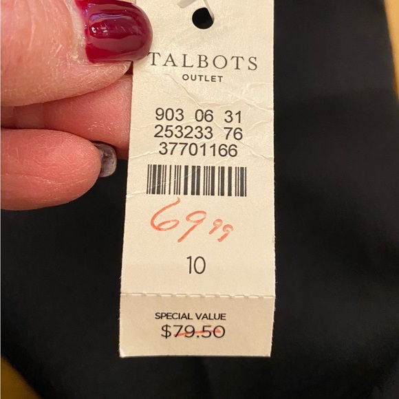 Talbots Women’s Pleated Dress Work Heritage Pants Black Pockets NEW size 10 - Picture 3 of 11